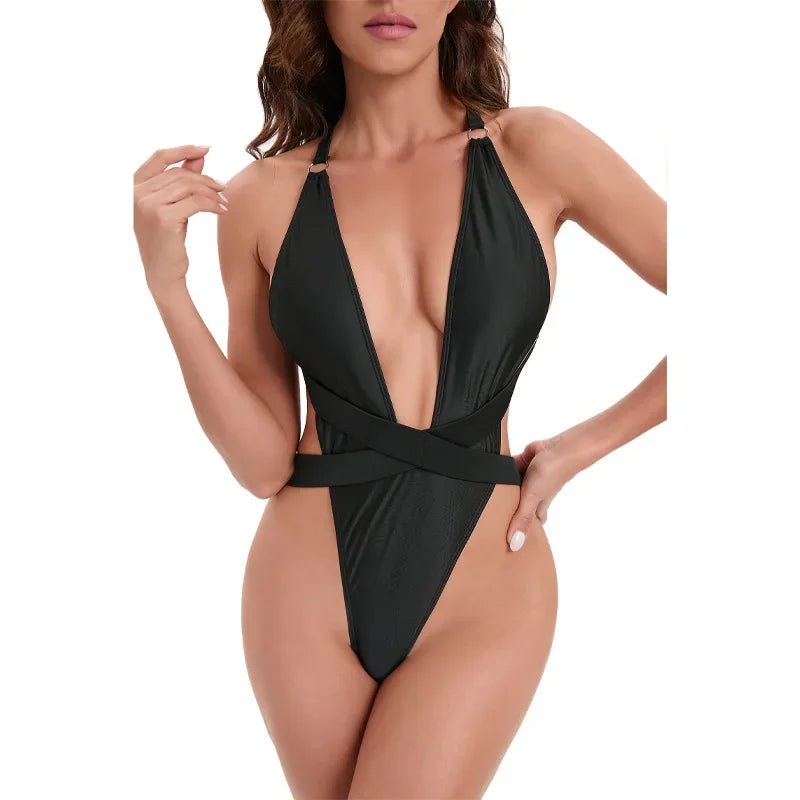 Sexy Black One Piece Swimsuit